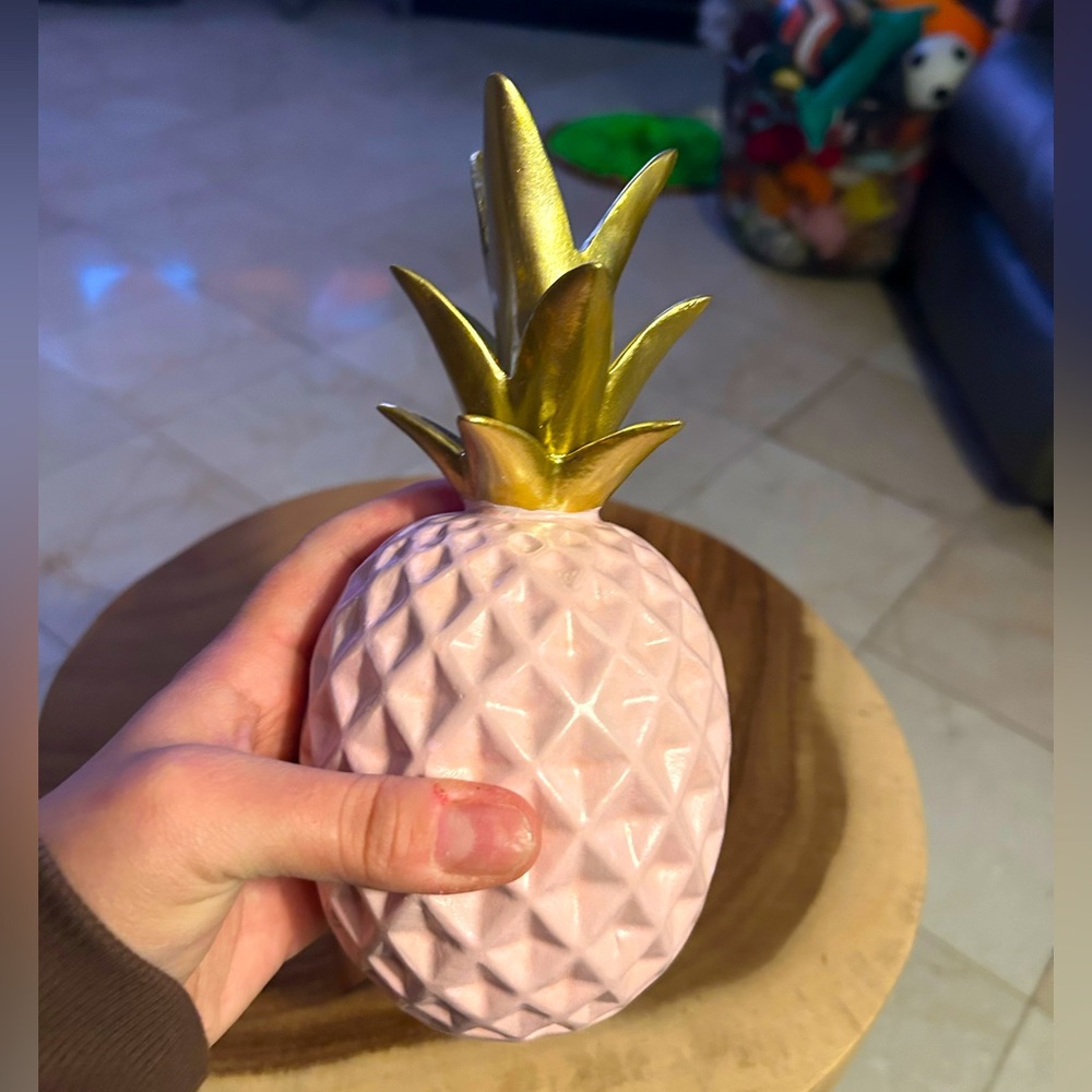 Pink wooden pineapple